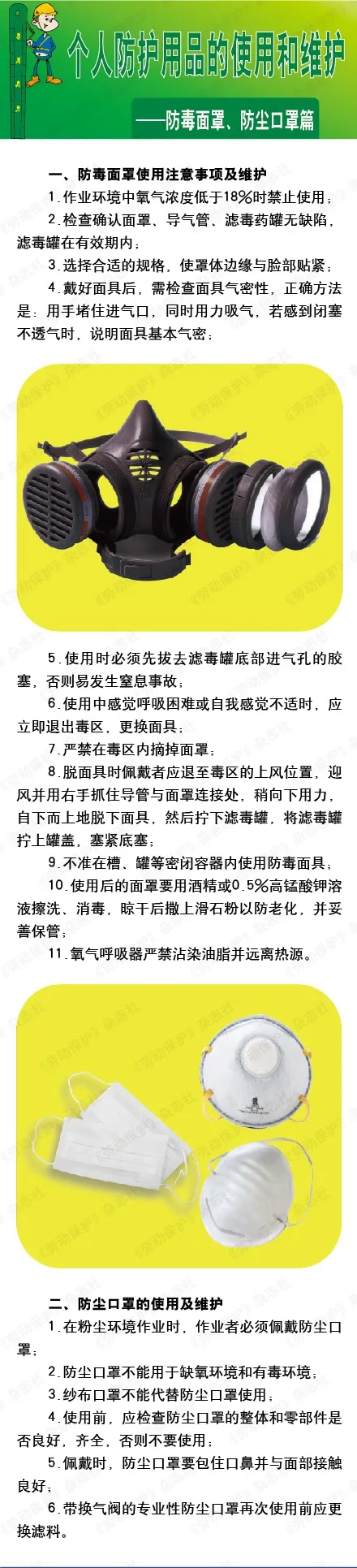 个人防护用品的使用和维护——防毒面罩、防尘口罩.webp