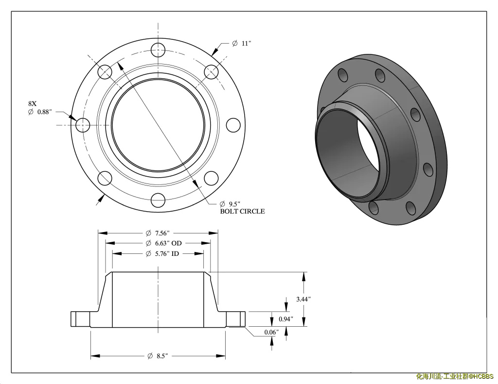 6-150-WELD-NECK-RF-XH-FLANGE