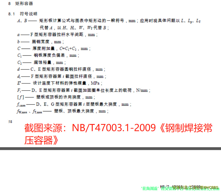 常压矩形容器