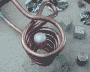 金属块在磁铁里面融化（电磁感应冶炼器）.gif