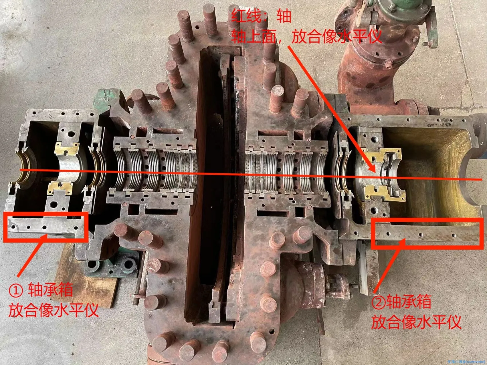 汽轮机轴 轴承箱.webp