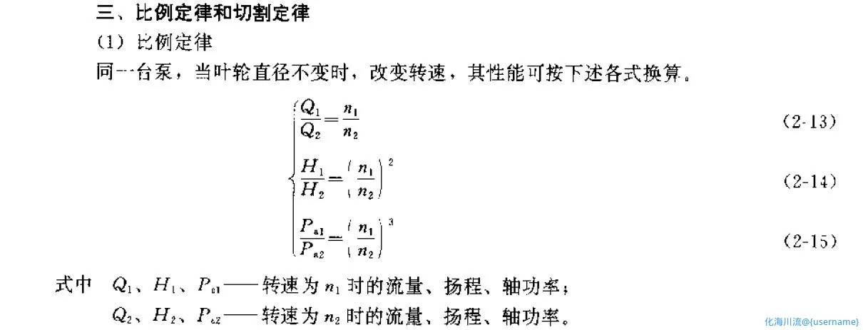 工业泵选型手册-切割定律